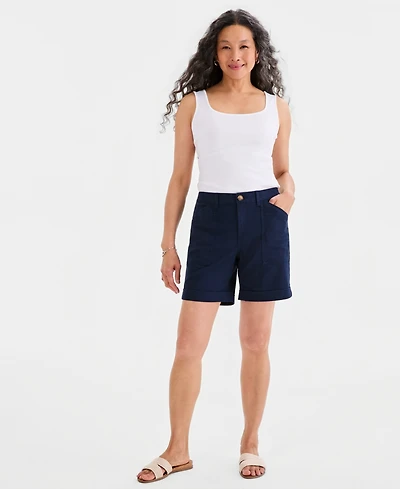 Style & Co Petite Cuffed Utility Shorts, Macy's Exclusive