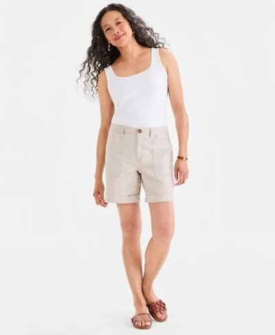 Style Co Womens Cuffed Utility Shorts Macys Exclusive