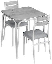 gaomon 3-Piece Dining Table for 2, Space-Saving Square Kitchen Table Set with Steel Frame, Apartment or Small Space