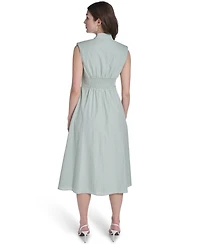 Vince Camuto Women's Striped V-Neck Midi Dress