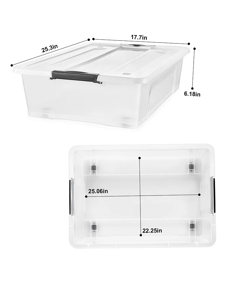 Sorbus 2 Pack 40qt Underbed Bins with Lids and Handles