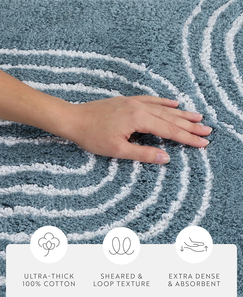 ienjoy Home Modern Cotton Bath Mat, 24" x 17"