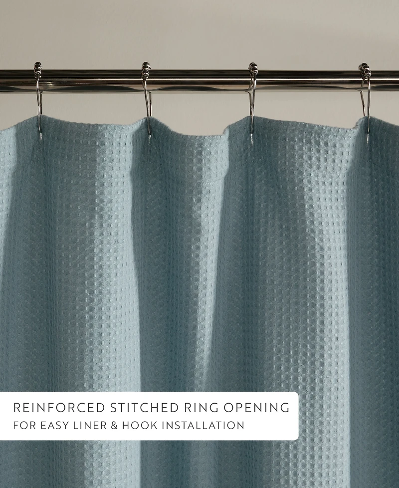 ienjoy Home Cotton Blend Waffle Shower Curtain, 72" x