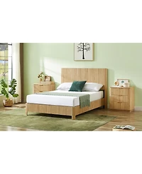 Streamdale Furniture Wooden corrugated curved lines, No Box Spring Needed