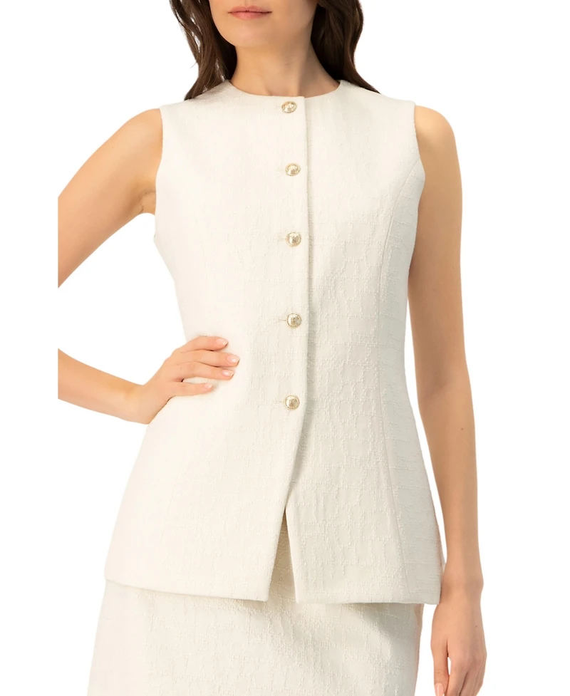 Ivonne Women's Tailored Vest with Front Buttons