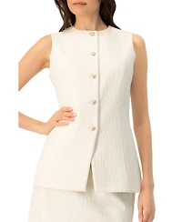 Ivonne Women's Tailored Vest with Front Buttons