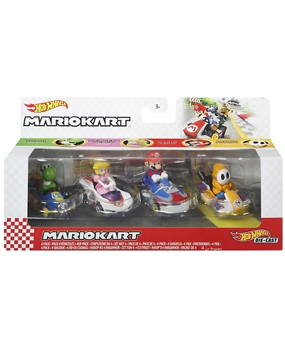 Hot Wheels Mario Kart Vehicle 4-Pack Set