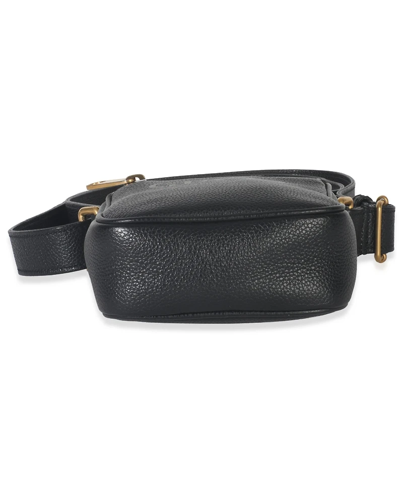 Pre-Owned Gucci Black Pebbled Calfskin Vintage Logo Messenger Bag