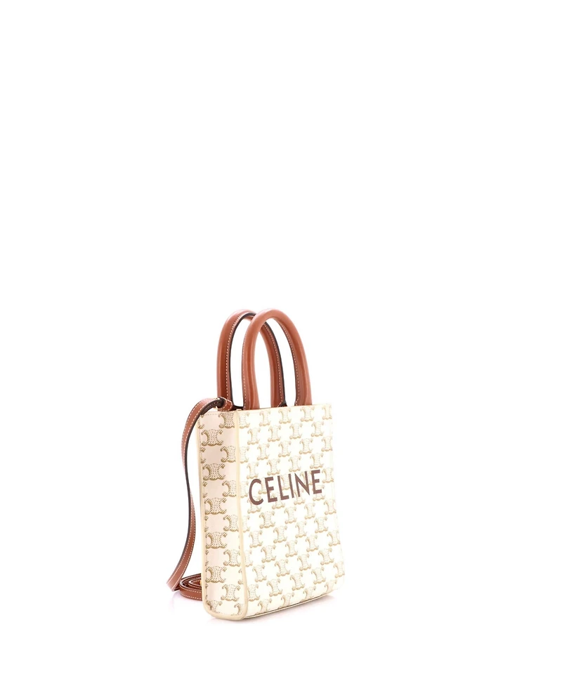 Pre-Owned Celine Mini Vertical Cabas Tote Triomphe Coated Canvas