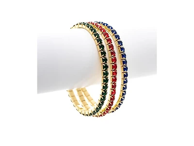 Rivka Friedman 18K Gold Plated Multi-Color Cz Stretch Bracelet