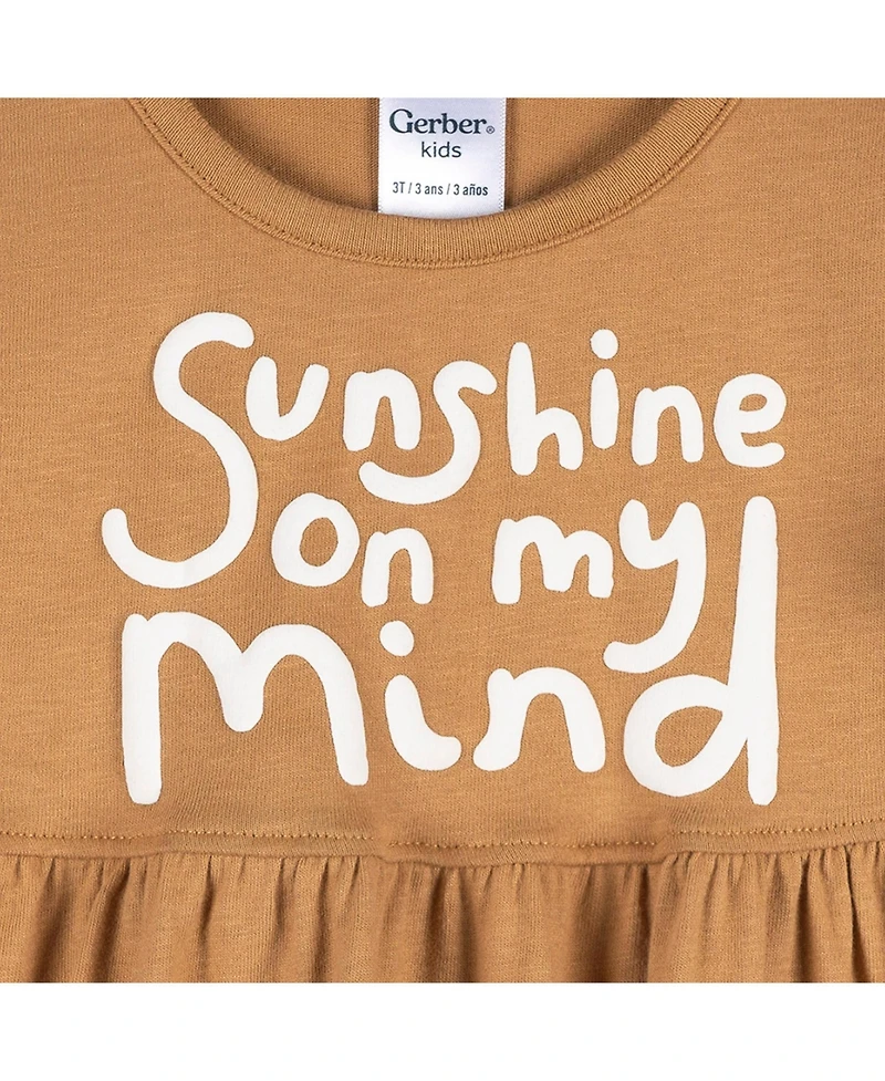 Gerber Toddler Girls 3-Piece T-Shirts and Shorts