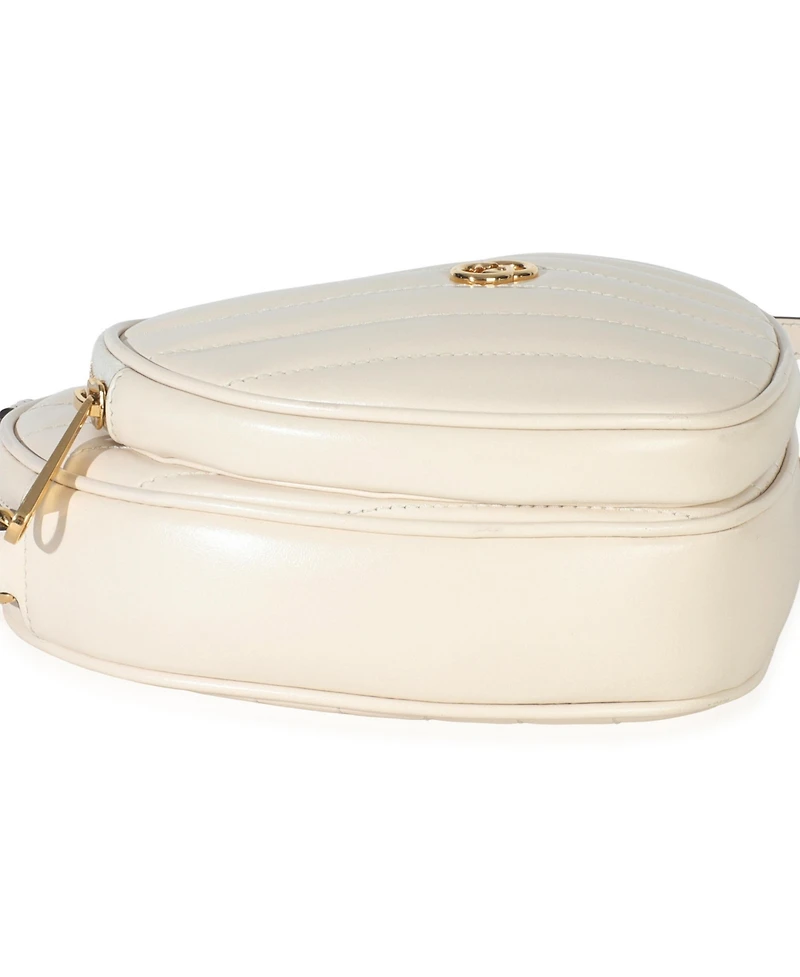 Pre-Owned Gucci Creme Matelasse Calfskin Diagonal Mini Interlocking G Heart Bag