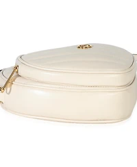 Pre-Owned Gucci Creme Matelasse Calfskin Diagonal Mini Interlocking G Heart Bag