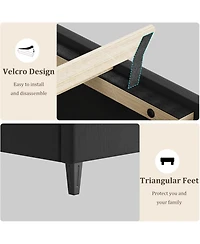 gaomon Upholstered Bed Frame with Headboard, Heavy Duty Platform, Wood Slats, Easy Assembly, Noise-Free