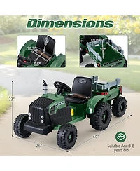 Slickblue Electric 24V Ride On Tractor for Kids with Trailer and Remote