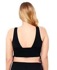 S3 Apparel Women's Supportive Cinched Adjustable Midkini Swimsuit Top