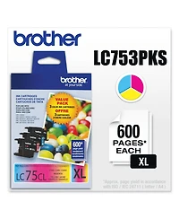 Brother LC75 Innobella Xl Series High Yield Cyan, Ink Cartridges, Upto 600 Page Yields, 3 Pack