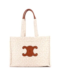 Pre-Owned Celine Large Cabas Thais Tote Triomphe Wool
