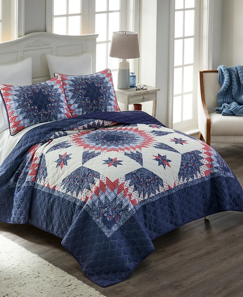 Donna Sharp Bluefield Star Floral 2-Pc. Quilt Set, Twin