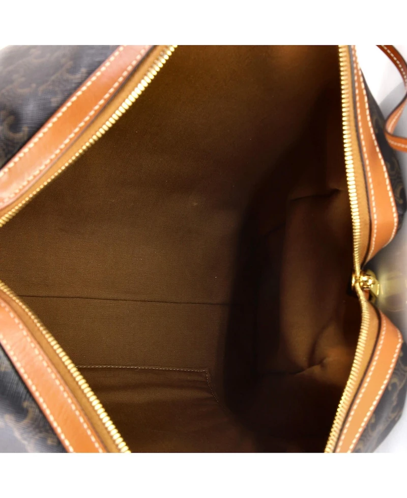 Pre-Owned Celine Vertical Boston Bag Triomphe Coated Canvas