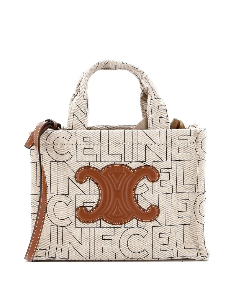 Pre-Owned Celine Small Cabas Thais Tote Triomphe Printed Canvas