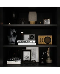 Homsee Wood Bookcase with Adjustable Shelves, 2 Door