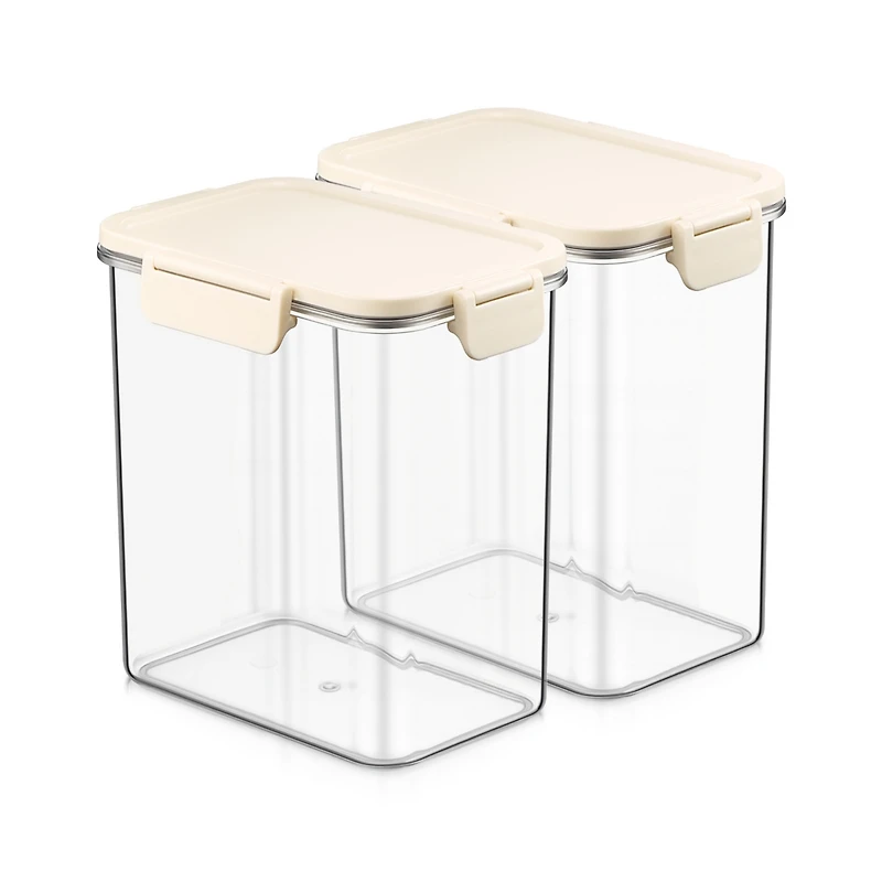 Sorbus 2 Pack 1800ml/63.49oz Clear Stackable Airtight Food Storage Containers for Pantry, Rice, Pasta, Cereal and More