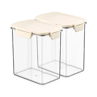 Sorbus 2 Pack 1800ml/63.49oz Clear Stackable Airtight Food Storage Containers for Pantry, Rice, Pasta, Cereal and More