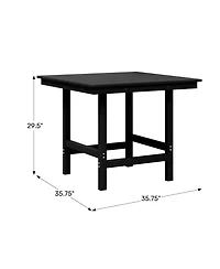 WestinTrends Outdoor Hdpe 36" Square Patio Dining Table with Umbrella Hole