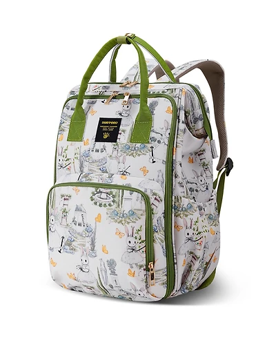 Sunveno Wide Open Frame Diaper Bag Backpack with Insulated Bottle Pockets