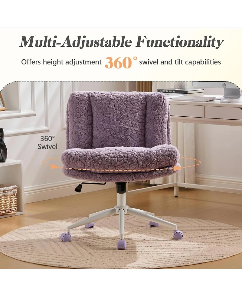 Rainsken Faux Fur Criss Cross Office Chair