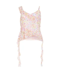 City Chic Women's Plus Waverly Frill Print Top