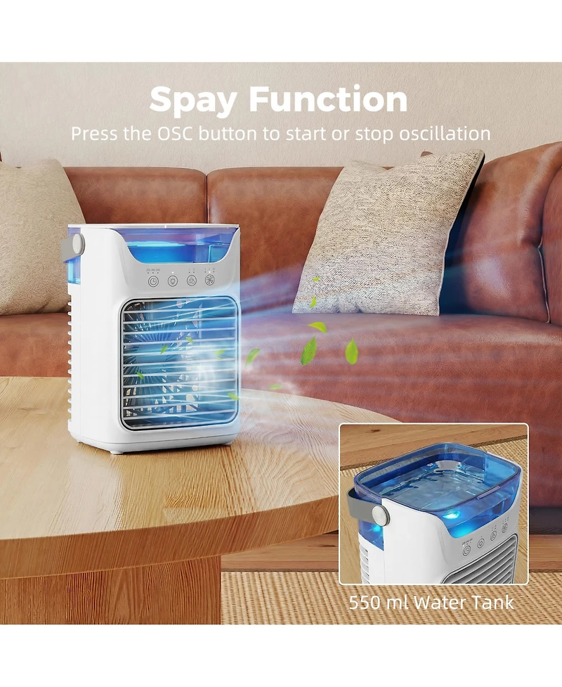 Homcom Portable Air Conditioner, 4-in-1 Mini Air Cooler with 3 Wind Speed