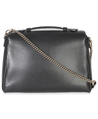 Pre-Owned Gucci Black Pebbled Calfskin Medium Interlocking G Flap Bag