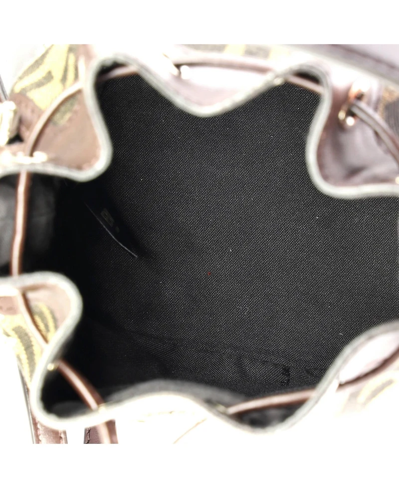 Pre-Owned Fendi Mini Mon Tresor Bucket Bag Crystal Embellished Zucca Canvas