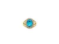 Rivka Friedman 18K Gold Plated Cubic Zirconia Halo Statement Ring
