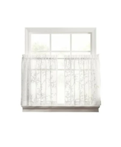 Ellis Curtain Brewster 100 Polyester Embroidered Sheer Rod Pocket Tiers 70 X22 X 30 X22