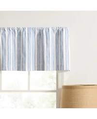 Ellis Curtain Saratoga Stripe 100% Cotton Tailored Rod Pocket Valance 50" x 16
