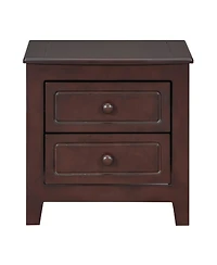 Rainsken 2-Drawer Nightstand, Mid Century Retro Bedside Table for Bedroom and Living Room