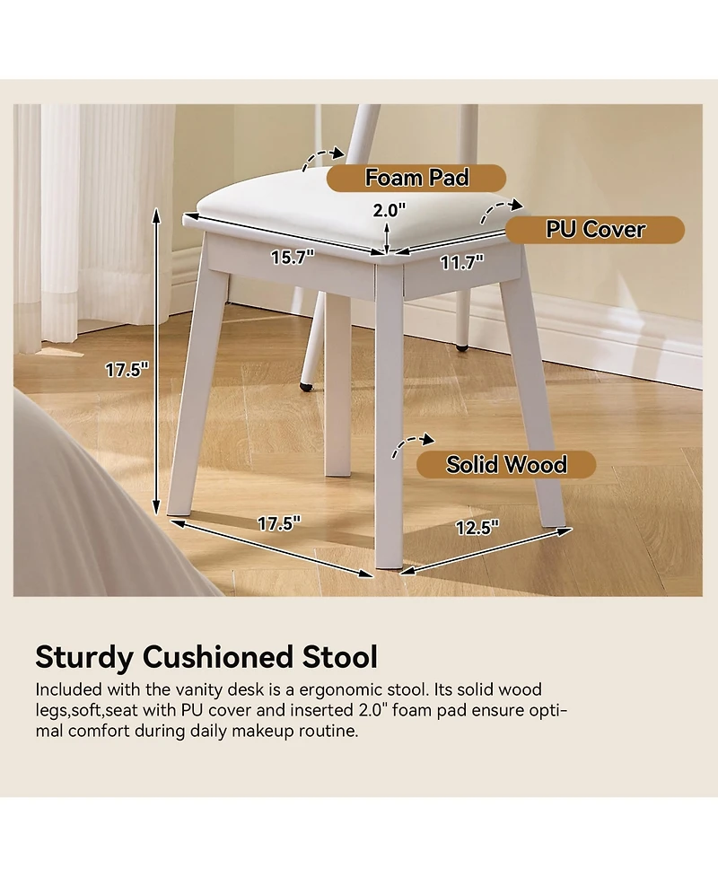 Rainsken Modern Makeup Vanity Desk