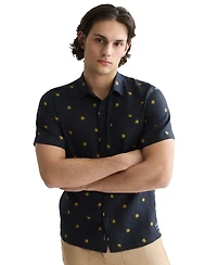 Scotch & Soda Men's Regular-Fit Short-Sleeve Linen Collared Shirt