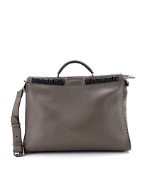 Pre-Owned Fendi Xl Selleria Peekaboo Bag Leather with Studded Detail