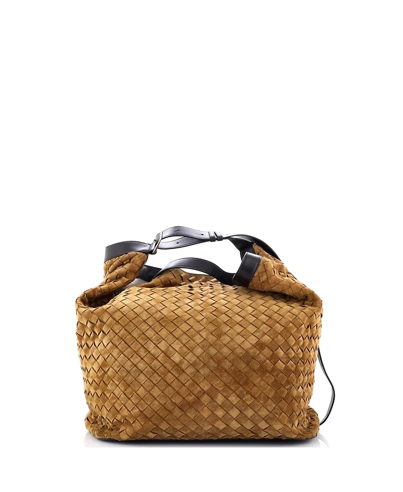 Pre-Owned Bottega Veneta Large Passenger Bag Intrecciato Suede