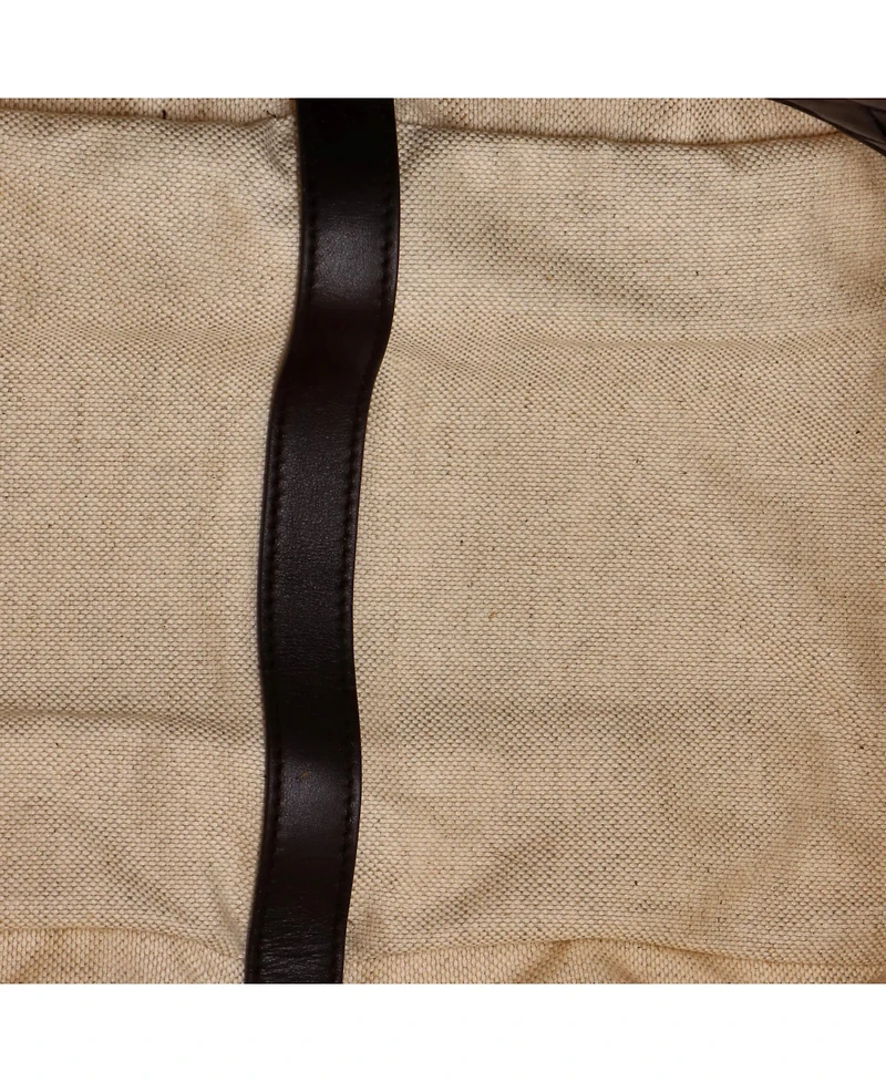 Pre-Owned Bottega Veneta Medium Flip Flap Tote Canvas with Intrecciato Leather