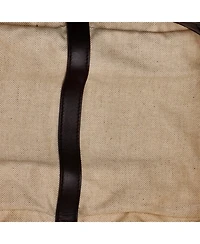 Pre-Owned Bottega Veneta Medium Flip Flap Tote Canvas with Intrecciato Leather