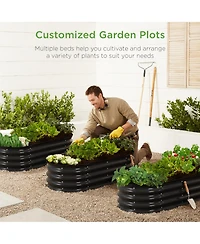 Best Choice Products 4x2x1ft Outdoor Raised Metal Oval Garden Bed, Planter Box for Vegetables, Flowers