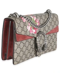 Pre-Owned Gucci Beige Multicolor Dry Rose Gg Supreme Canvas Blooms Medium Dionysus Bag
