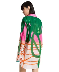 Michael Kors Women's Long-Sleeve Tropez Printed Shirt Dress