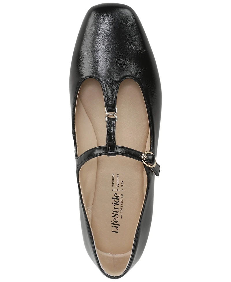 LifeStride Women's Bennett T-Strap Mary Jane Flats