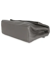 Pre-Owned Saint Laurent Grey Grained Calfskin Medium West Hollywood Monogram Fold Over Bag